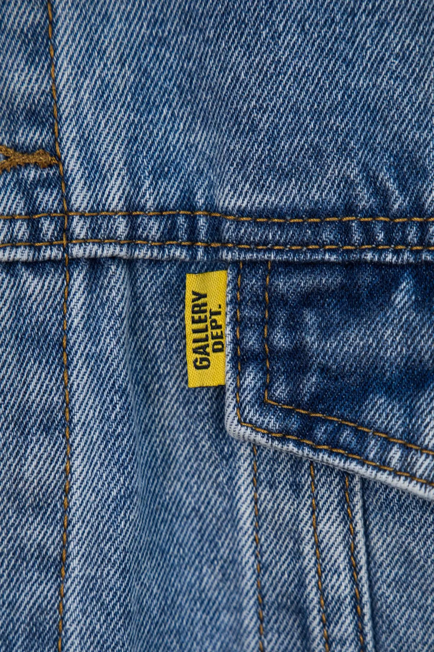 Style number: M221 P260 GALLERY DEPT. 22fw Vintage Andy Denim Jacket embroidered black logo washed distressed denim jacket denim jacket couple same style Size: S-XL